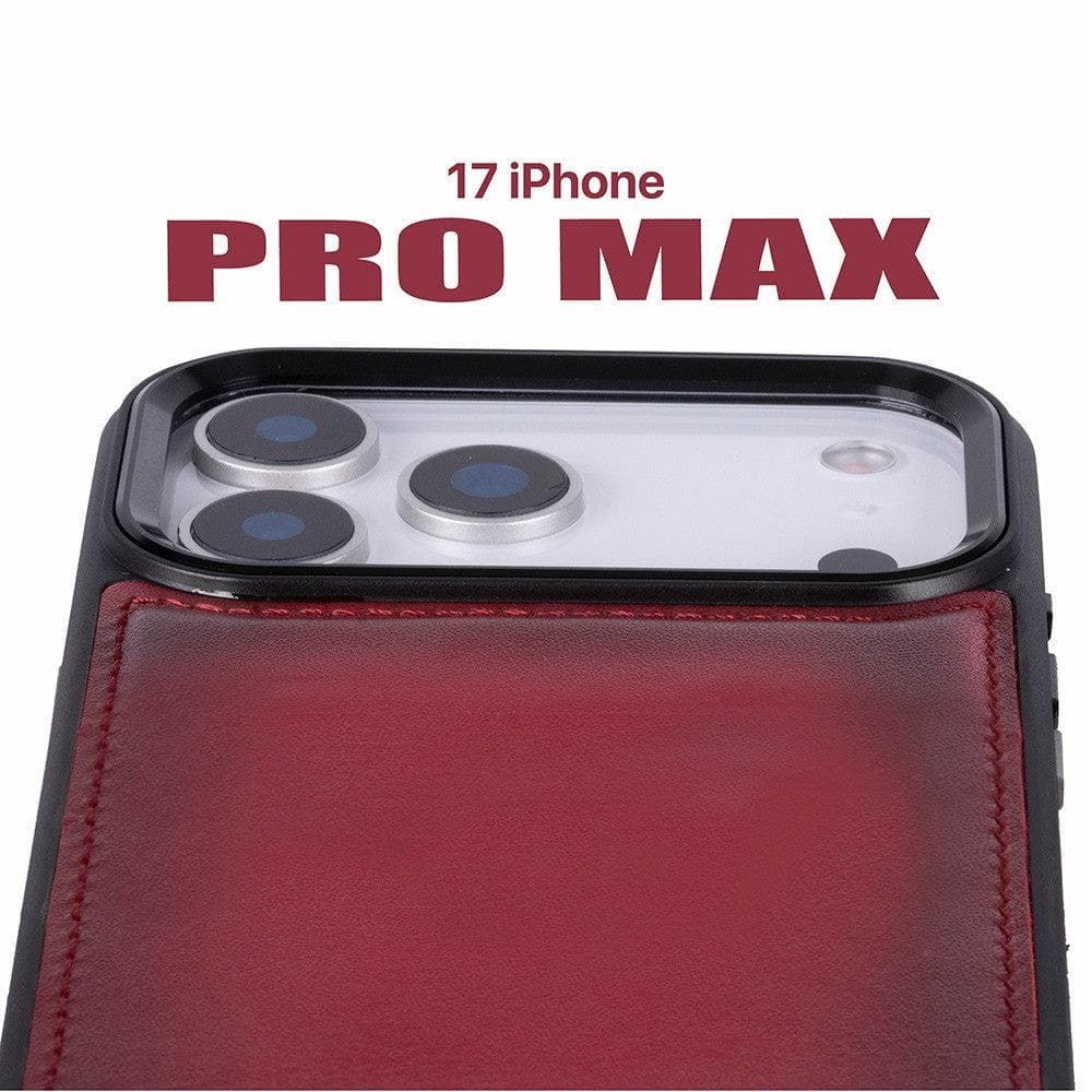 Magic iPhone 17 Pro Max Detachable Red Leather Wallet Case Bouletta