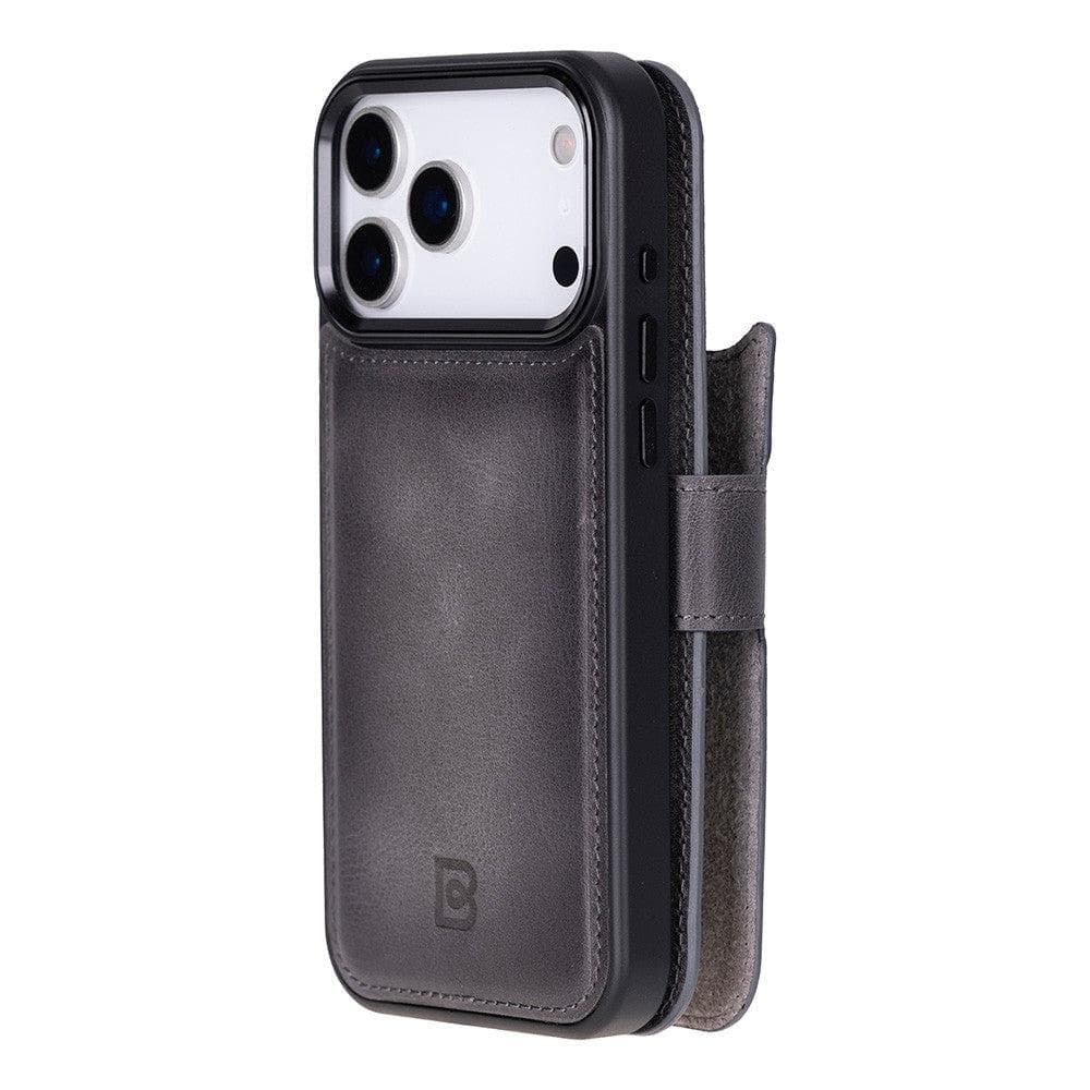 Magic iPhone 17 Pro Max Detachable Gray Leather Wallet Case Bouletta