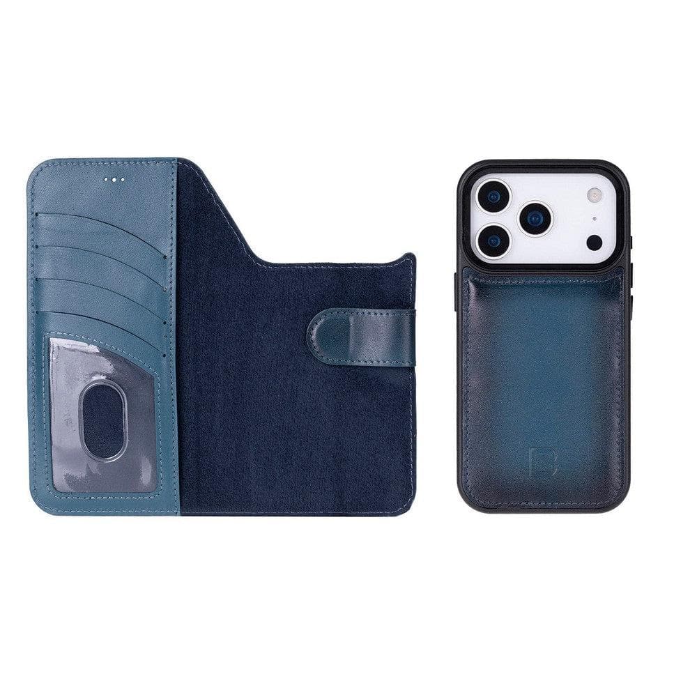 Magic iPhone 17 Pro Max Detachable Blue Leather Wallet Case Bouletta