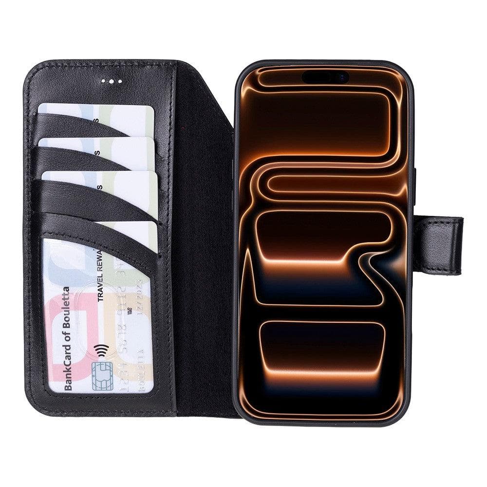 Magic iPhone 17 Pro Max Detachable Black Leather Wallet Case Bouletta