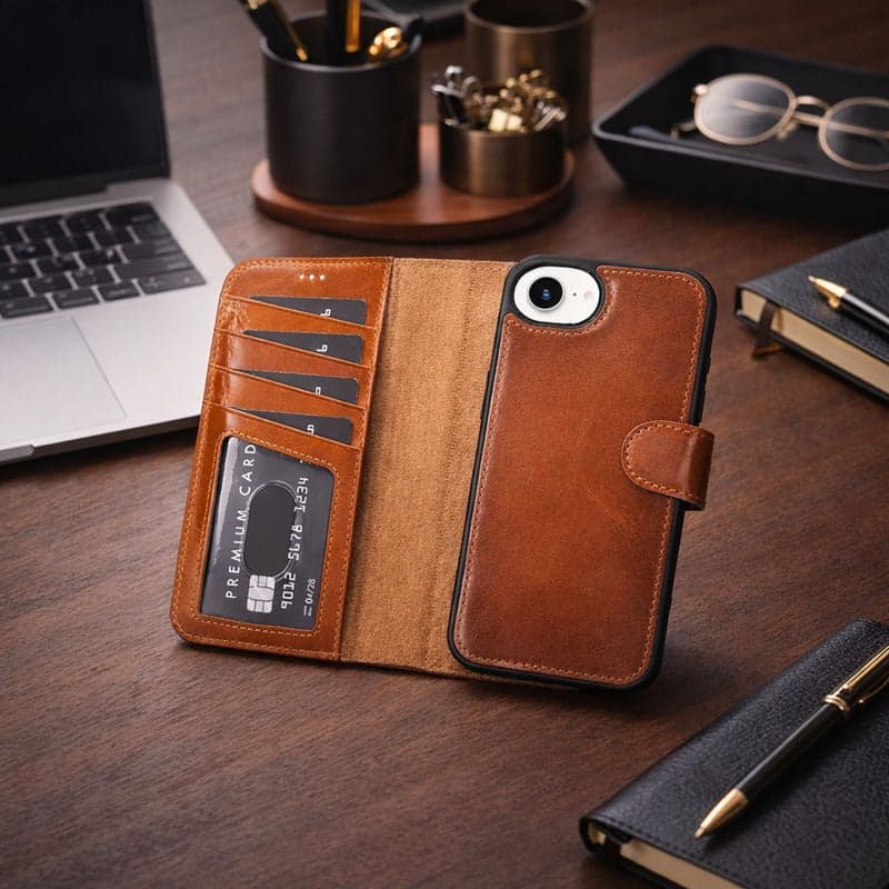 Magic iPhone 17e/16e Detachable Leather Wallet Case Bouletta