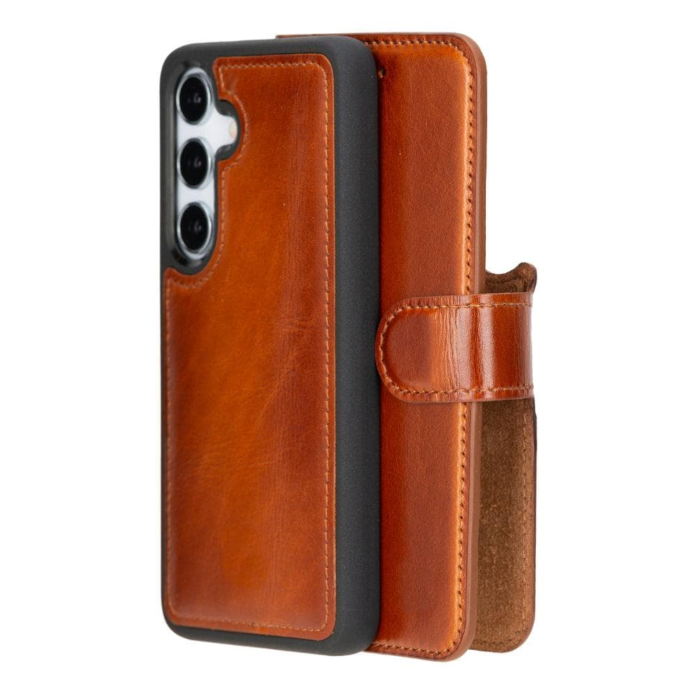 Magic Samsung Galaxy S25 Detachable Leather Wallet Case Tan Bouletta