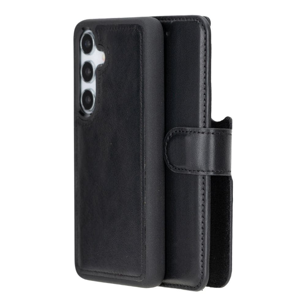 Magic Samsung Galaxy S25 Detachable Leather Wallet Case Black Bouletta