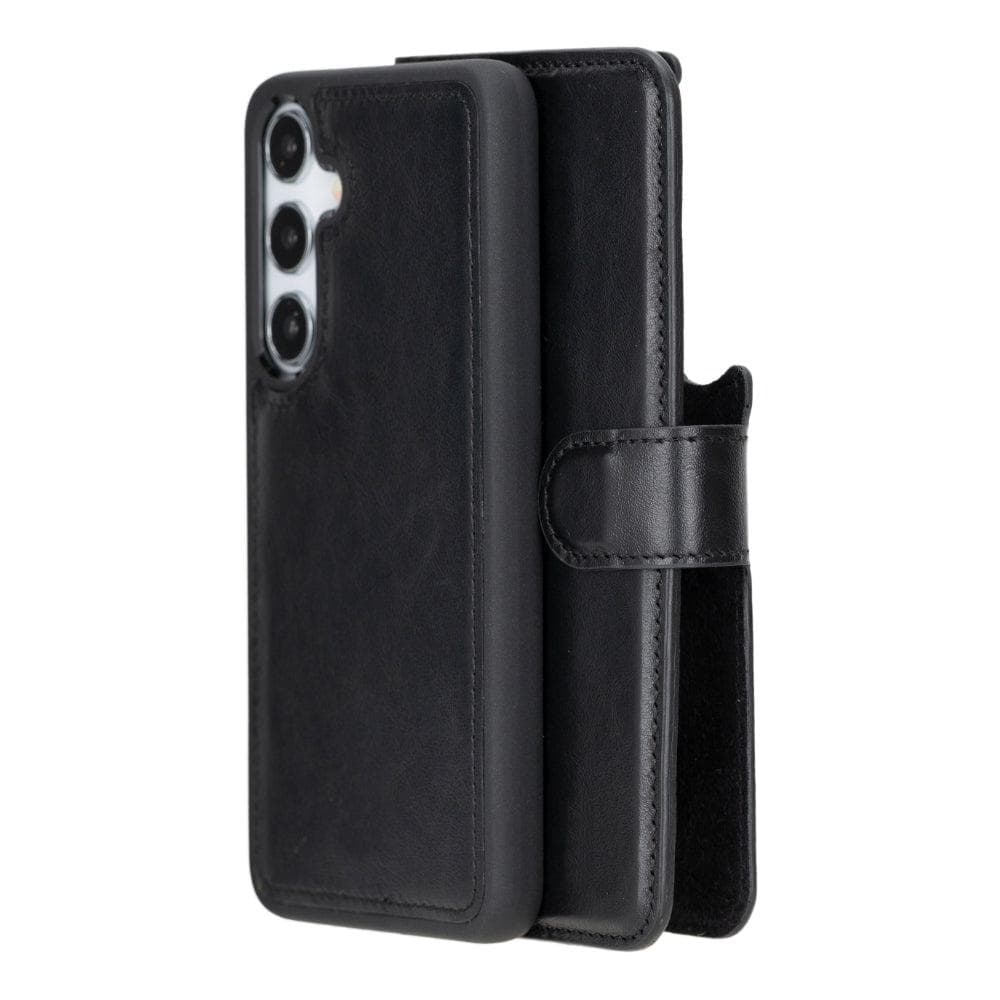 Magic Samsung Galaxy S25 Plus Detachable Leather Wallet Case Black Bouletta