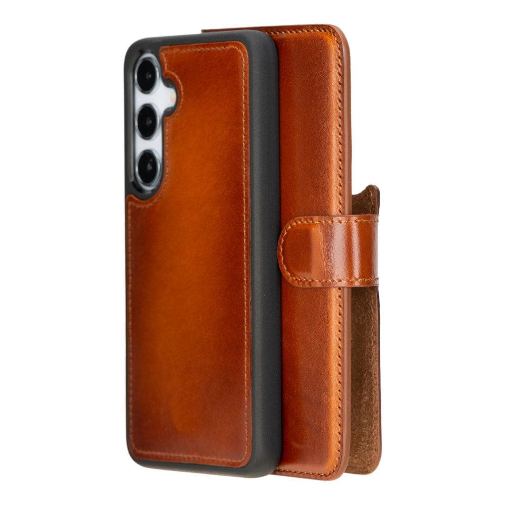 Magic Samsung Galaxy S25 Plus Detachable Leather Wallet Case Tan Bouletta