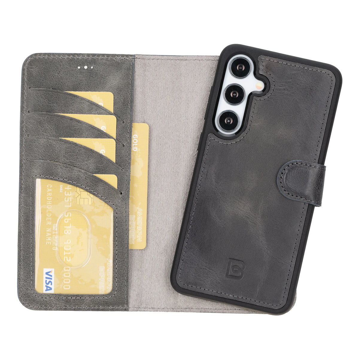 Magic Samsung Galaxy S26 Plus Leather Detachable Wallet Case Gray Bouletta