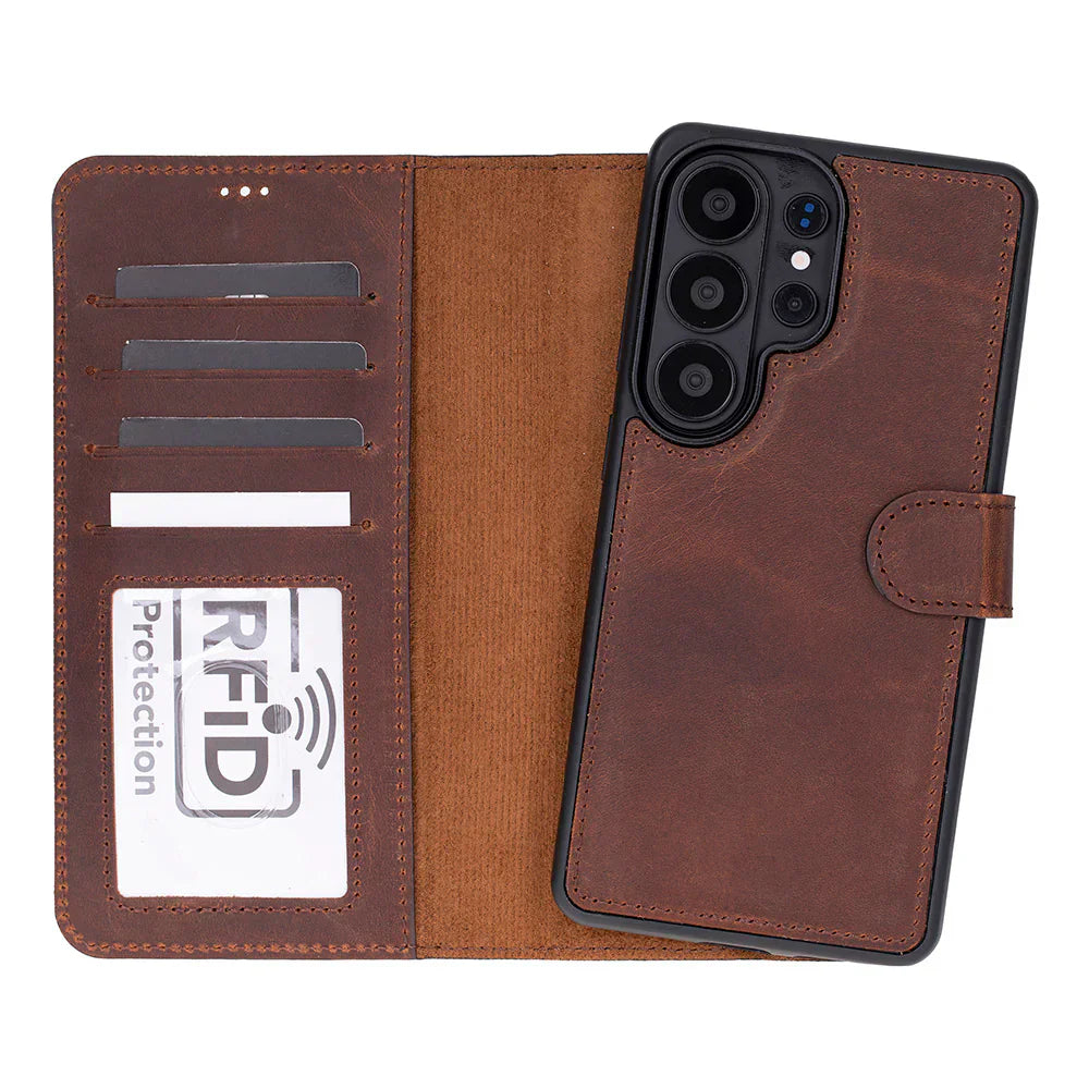 Magic Samsung Galaxy S26 Ultra Detachable Leather Wallet Case Saddle Brown Bouletta