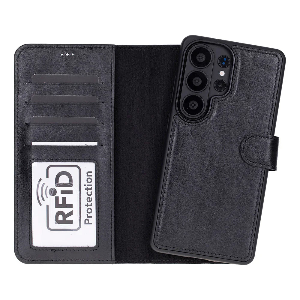 Magic Samsung Galaxy S26 Ultra Detachable Leather Wallet Case Black Bouletta