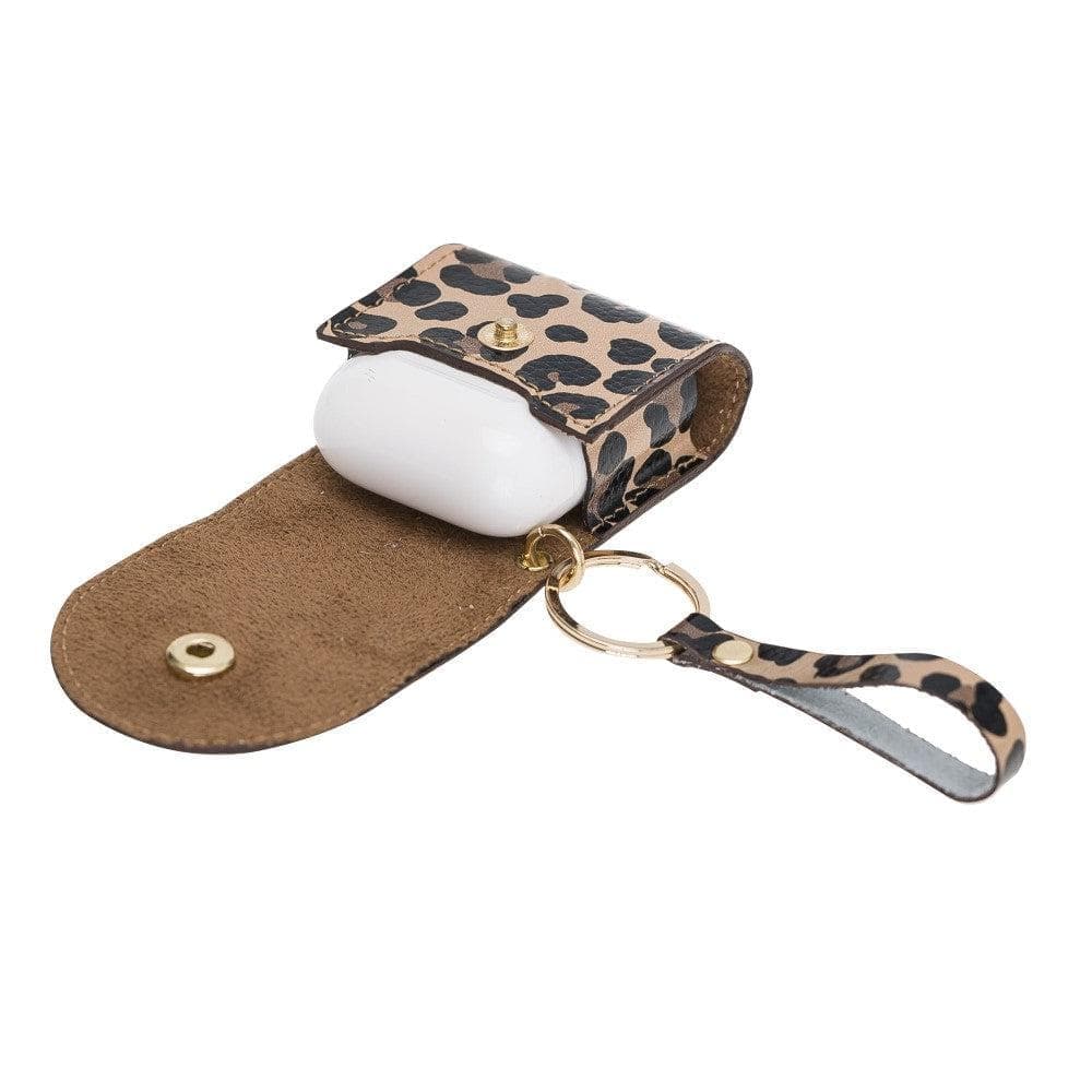 Mai Snap AirPods 3 and AirPods Pro Leather Case with Hook - Airpods 3 / Leopard Bouletta