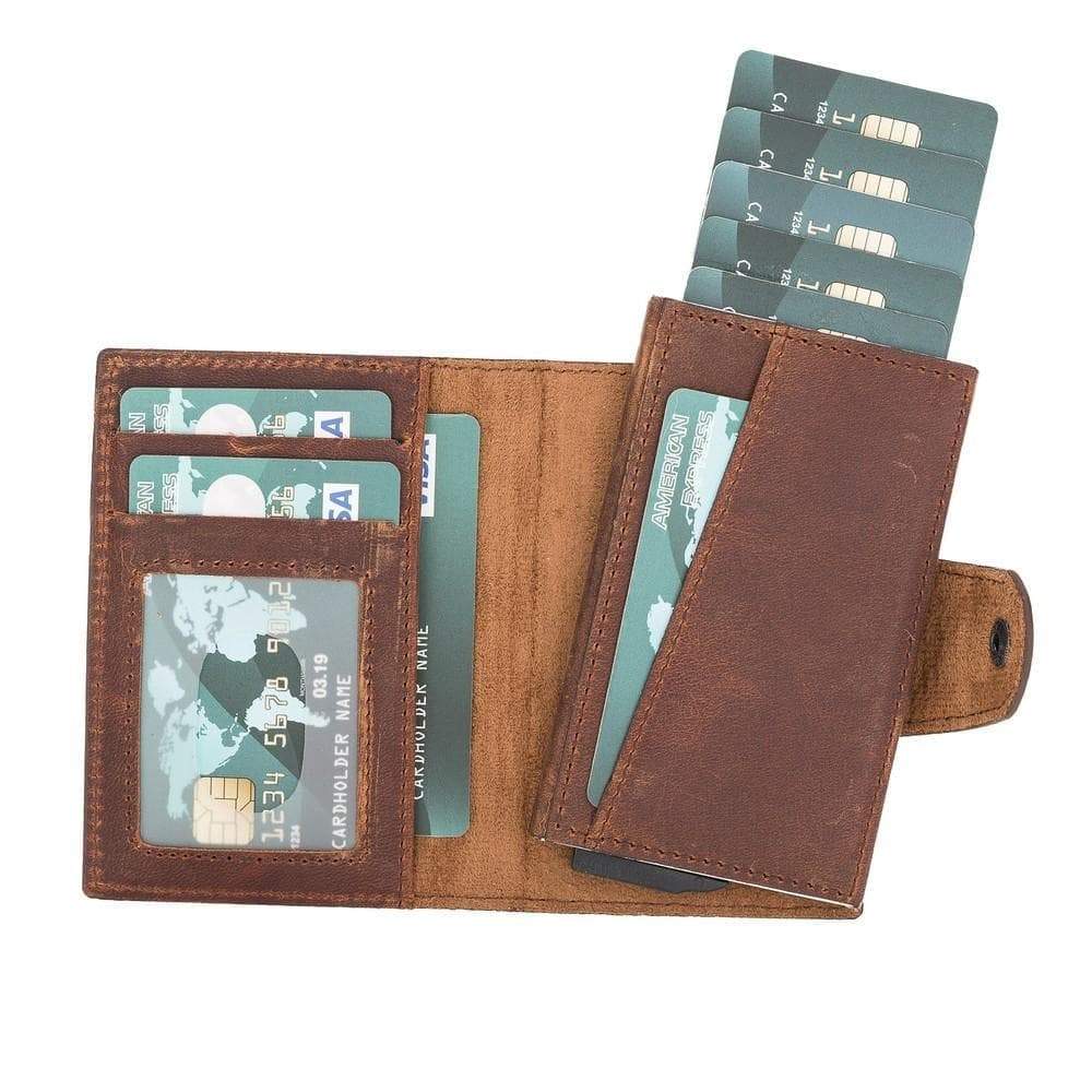 Mondello Genuine Leather Pop-Up Card Holder Antic Brown Bouletta