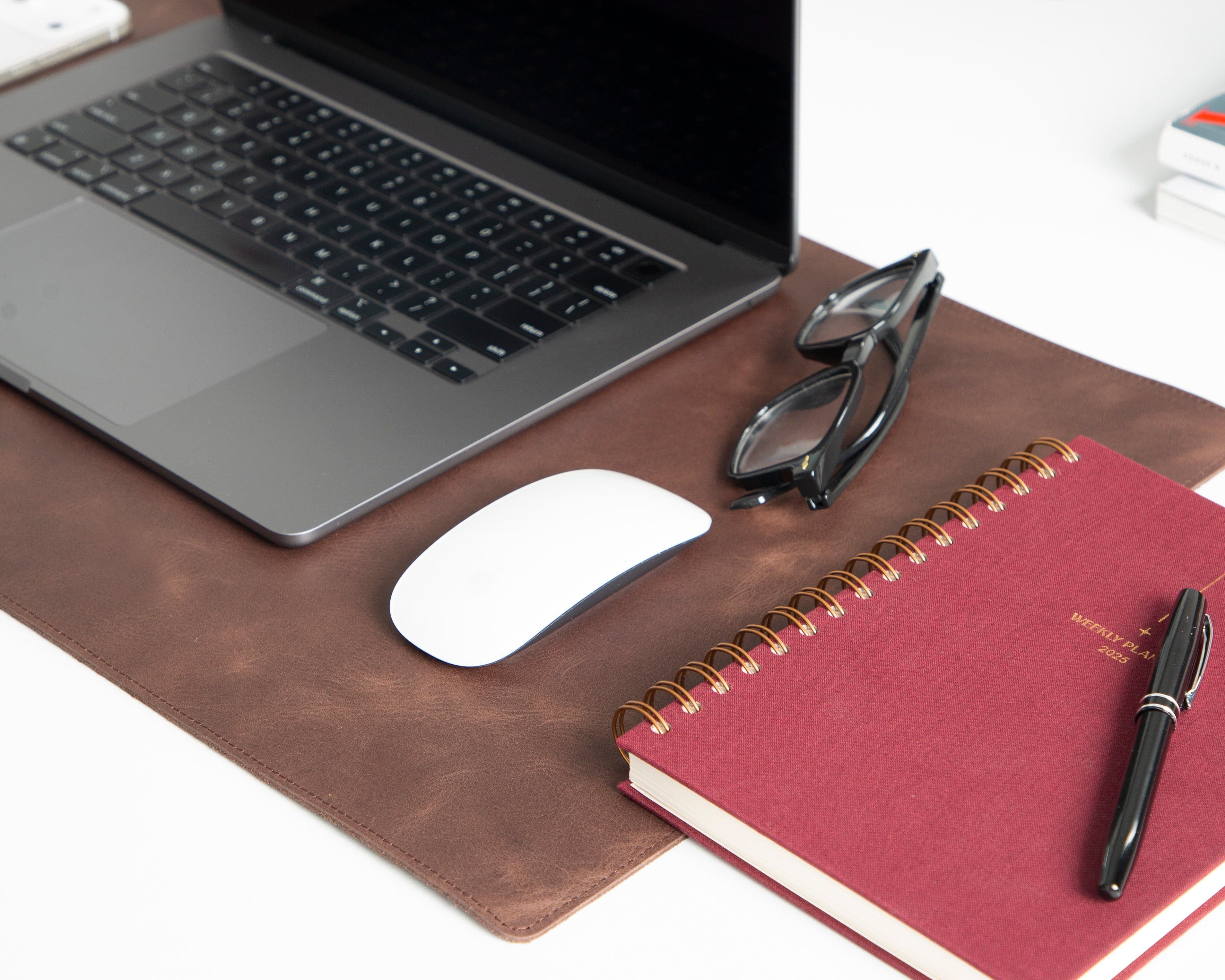 Natural Leather Desk Mat Small Bouletta