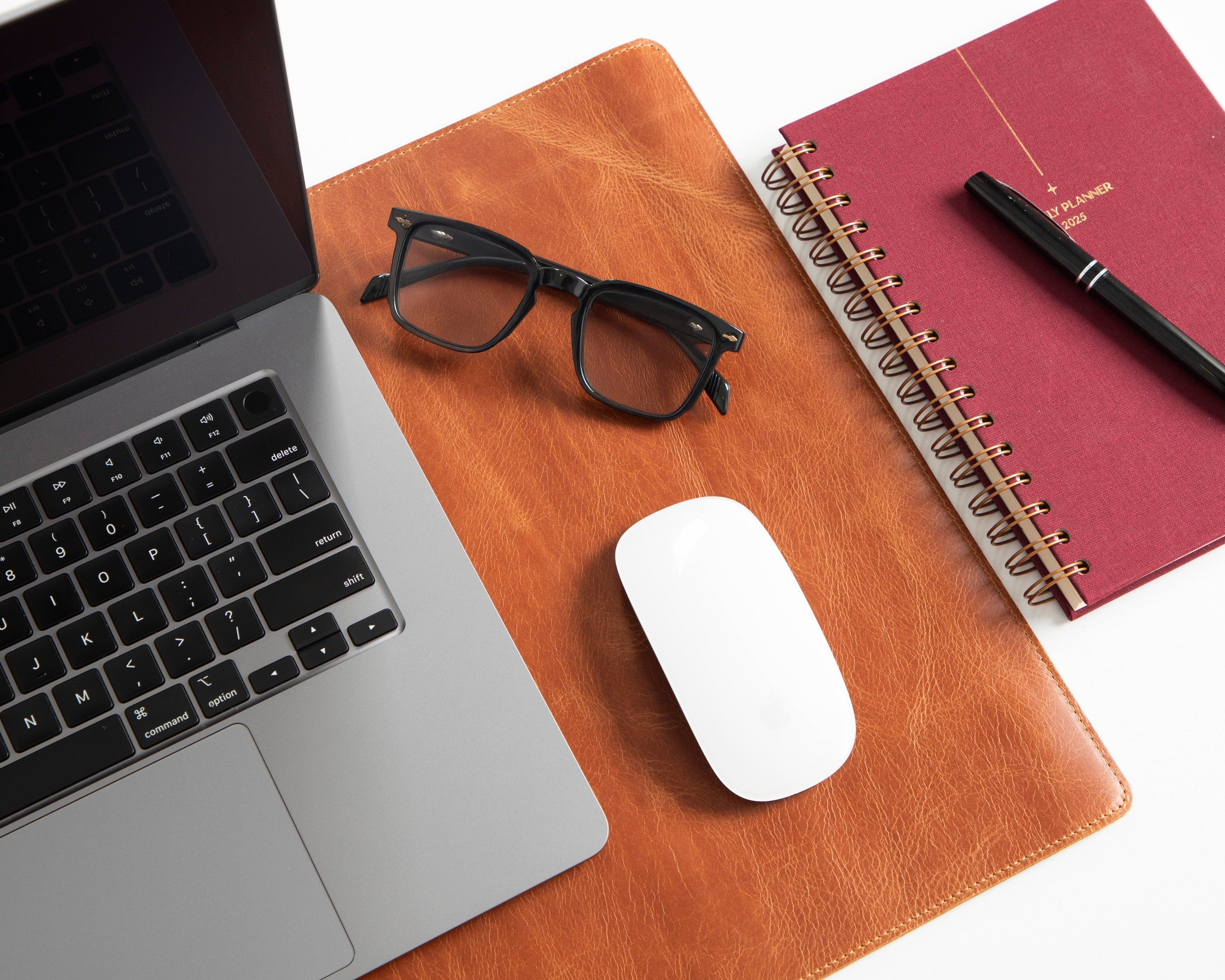 Natural Leather Desk Mat Small Bouletta