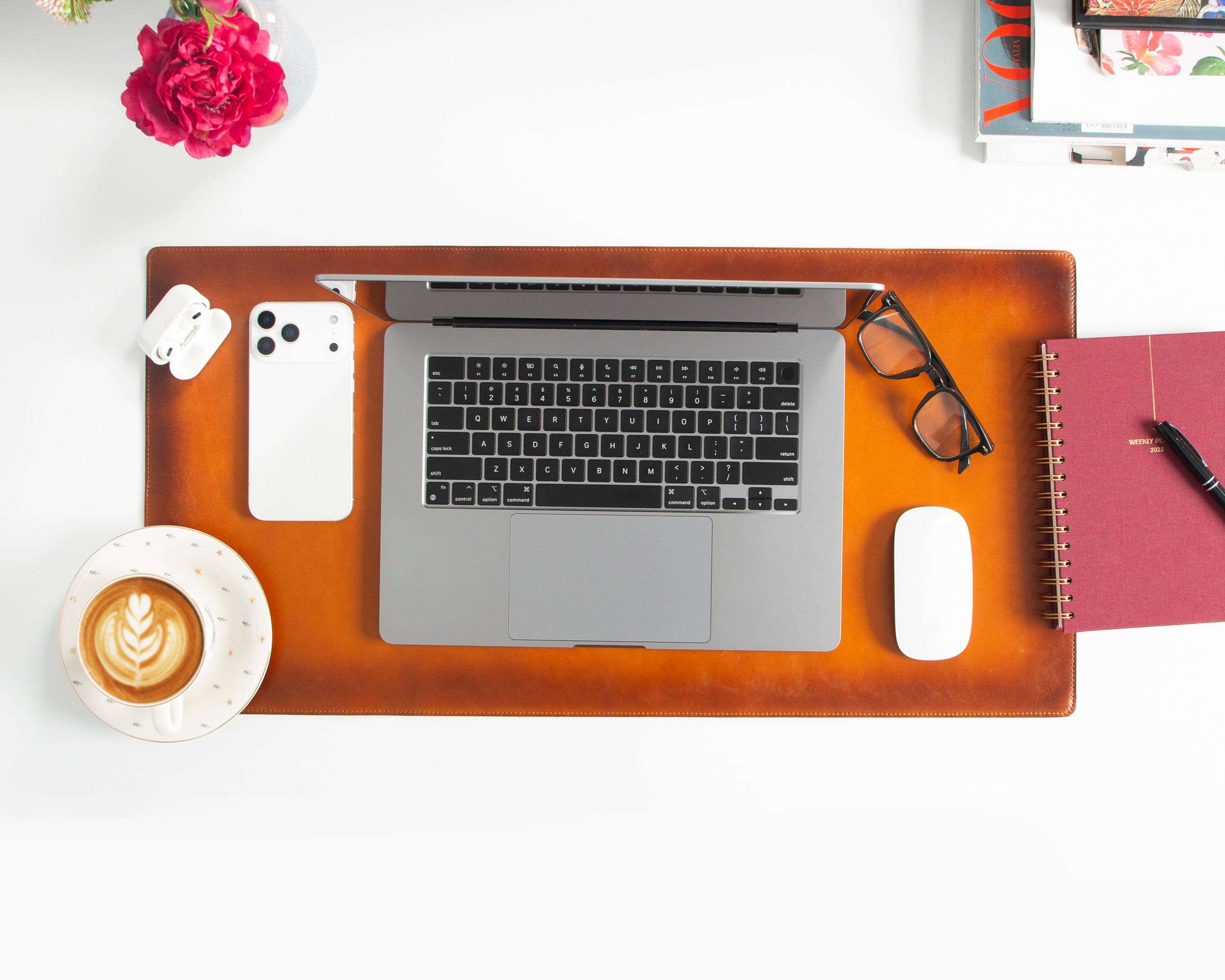 Natural Leather Desk Mat Small Bouletta