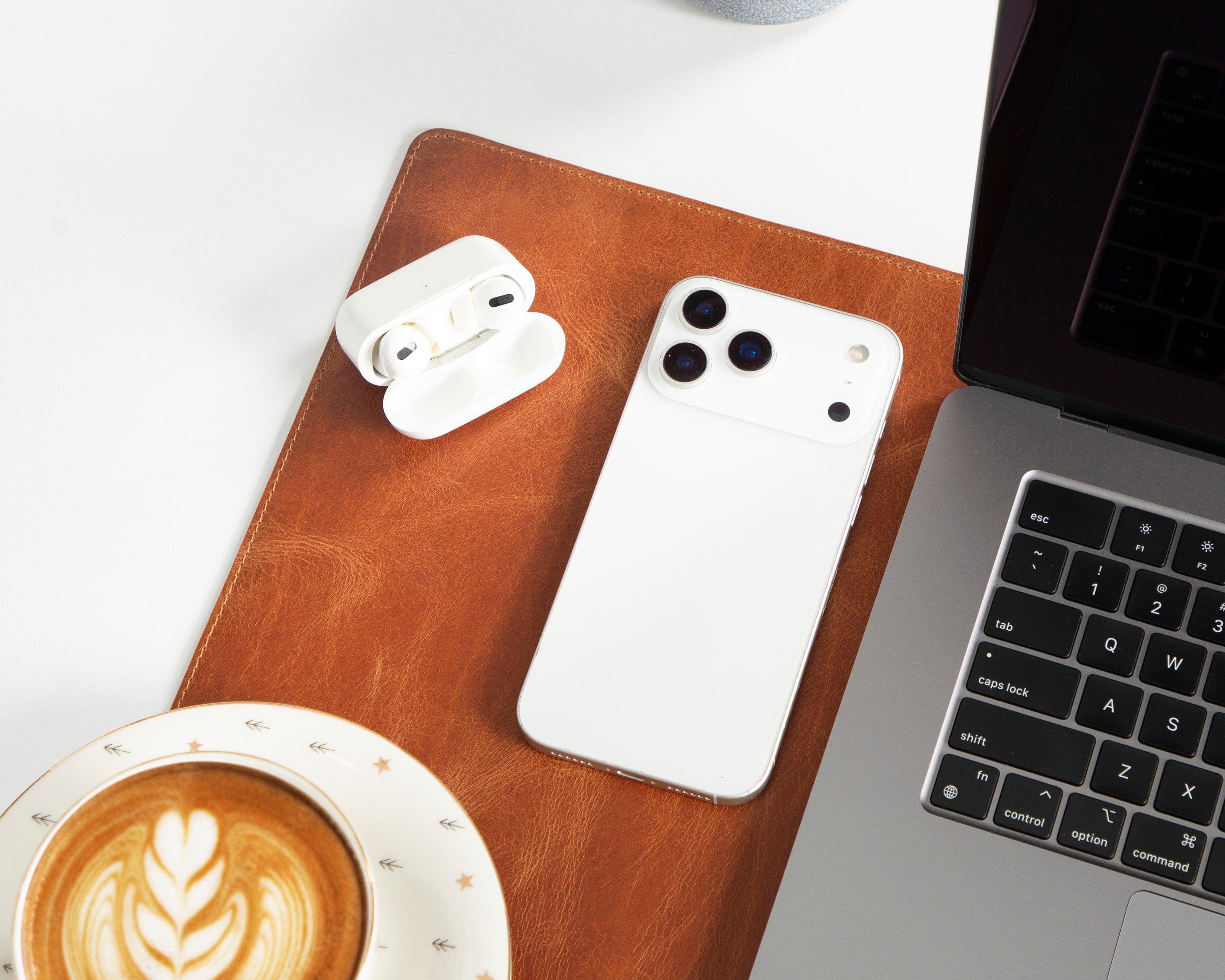 Natural Leather Desk Mat Small Bouletta