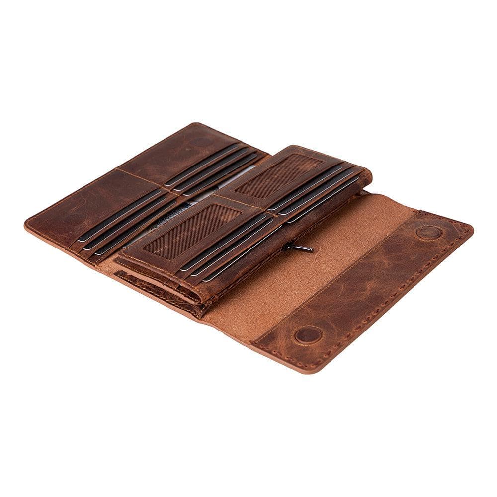 Noble Leather Women's Wallet Saddle Brown Bouletta