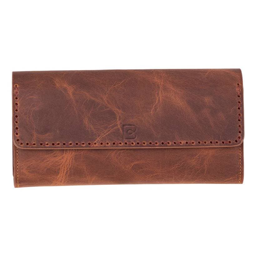 Noble Leather Women's Wallet Saddle Brown Bouletta