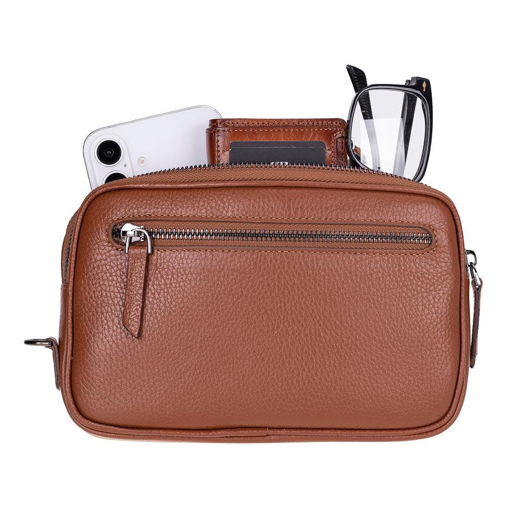 Noma Leather Clutch Bag Pebble Tan Bouletta