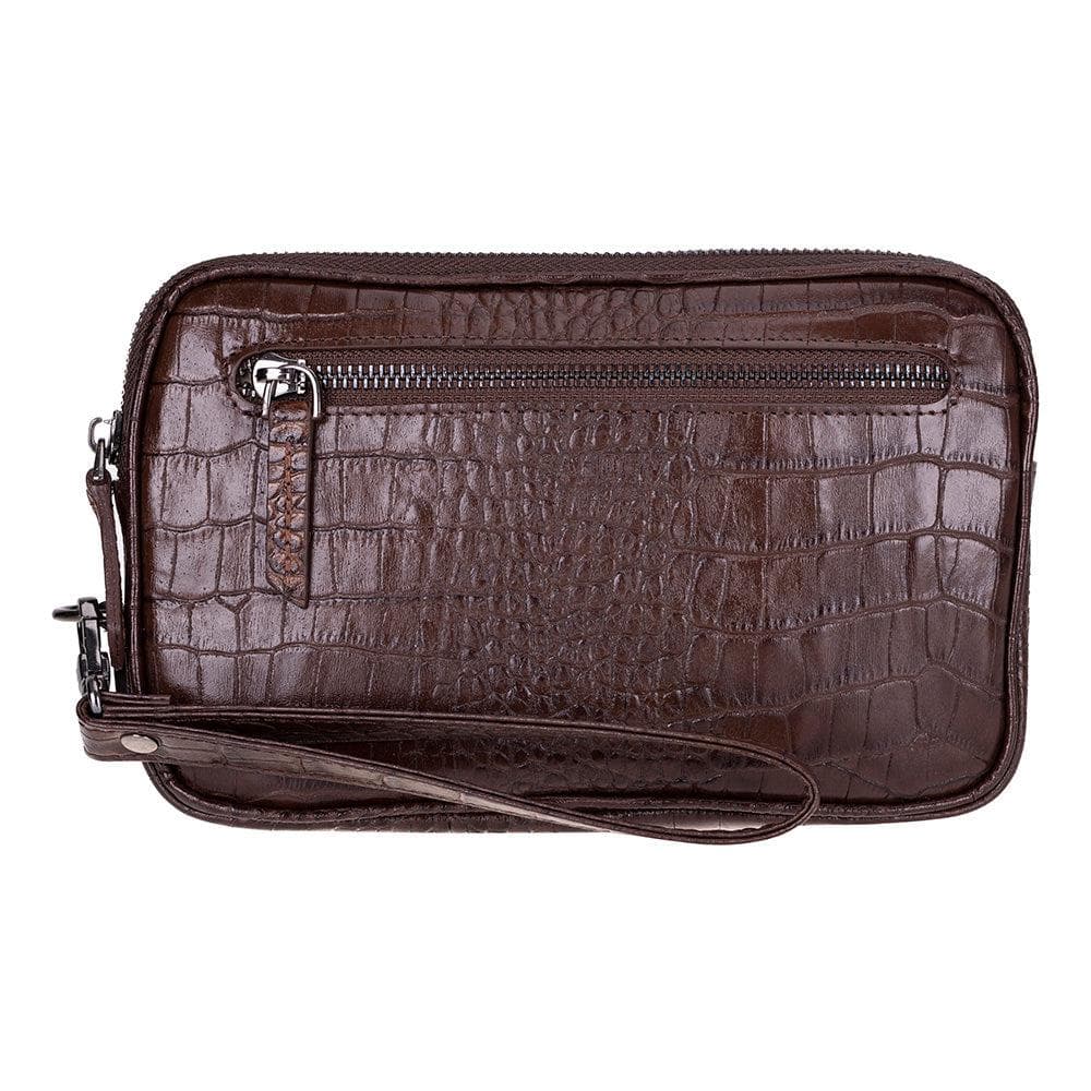 Noma Leather Clutch Bag Crocodile Brown Bouletta