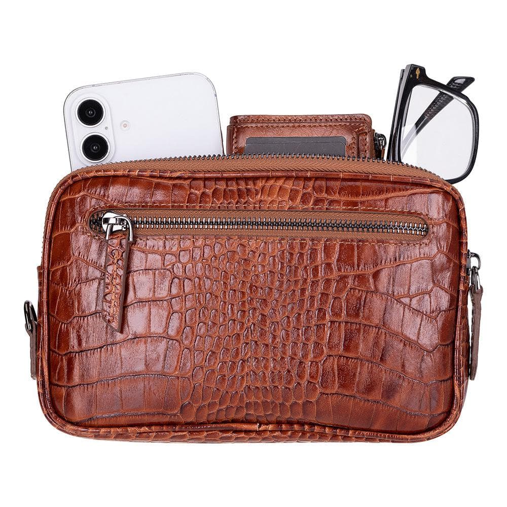 Noma Leather Clutch Bag Crocodile Heather Bouletta