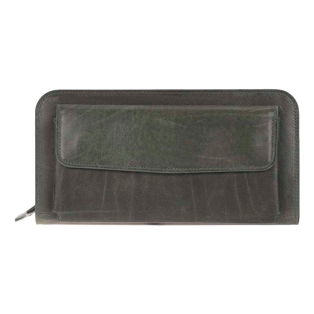 Novarco Leather Clutch Handbag Green Bouletta