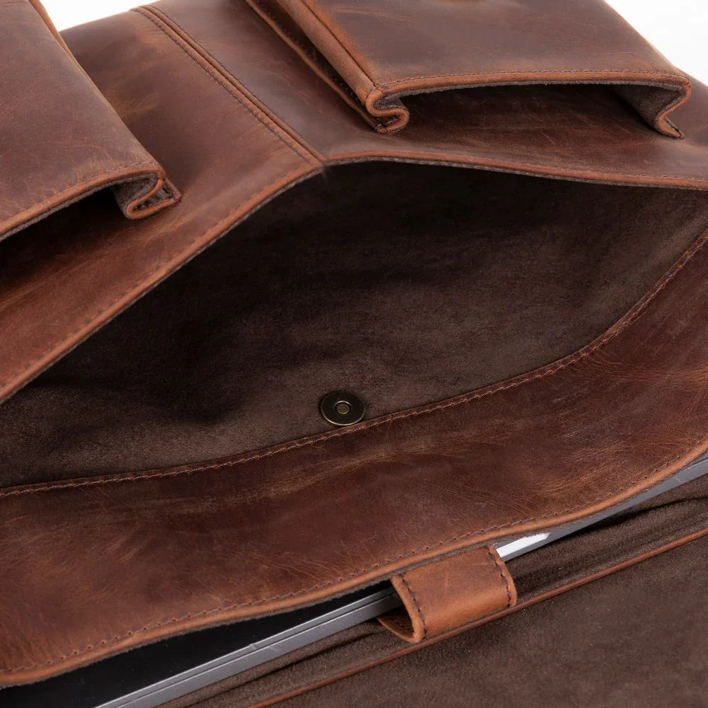 Olympus Leather Business Briefcase / Laptop Case Bouletta