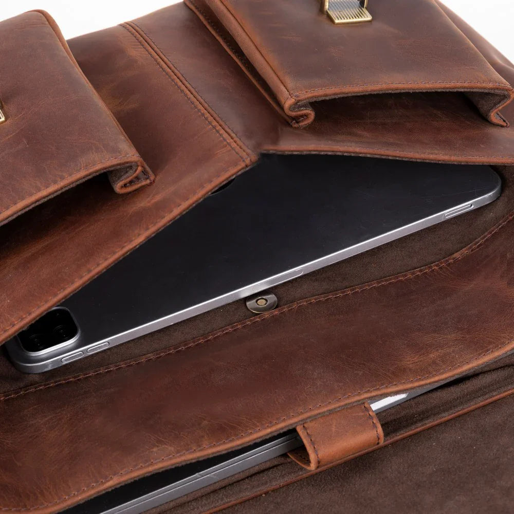 Olympus Leather Business Briefcase / Laptop Case Bouletta