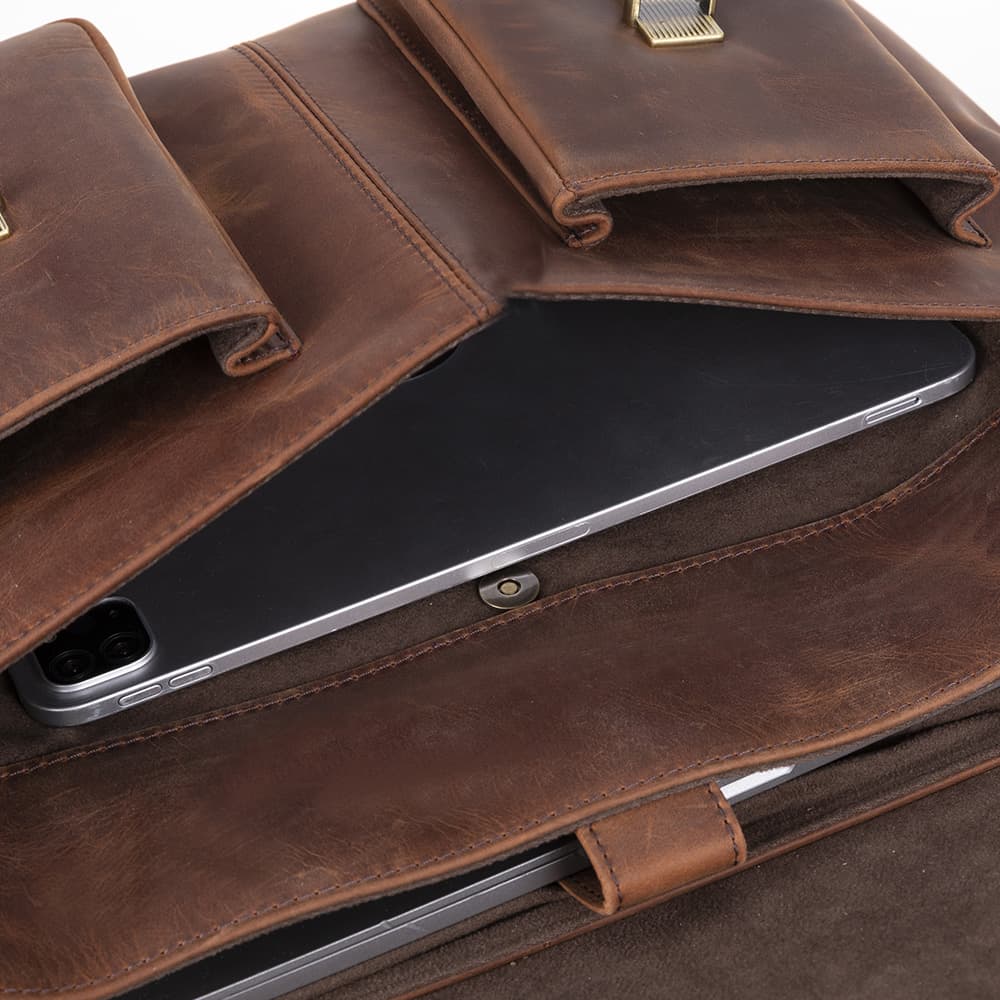 Olympus Leather Business Briefcase / Laptop Case Bouletta