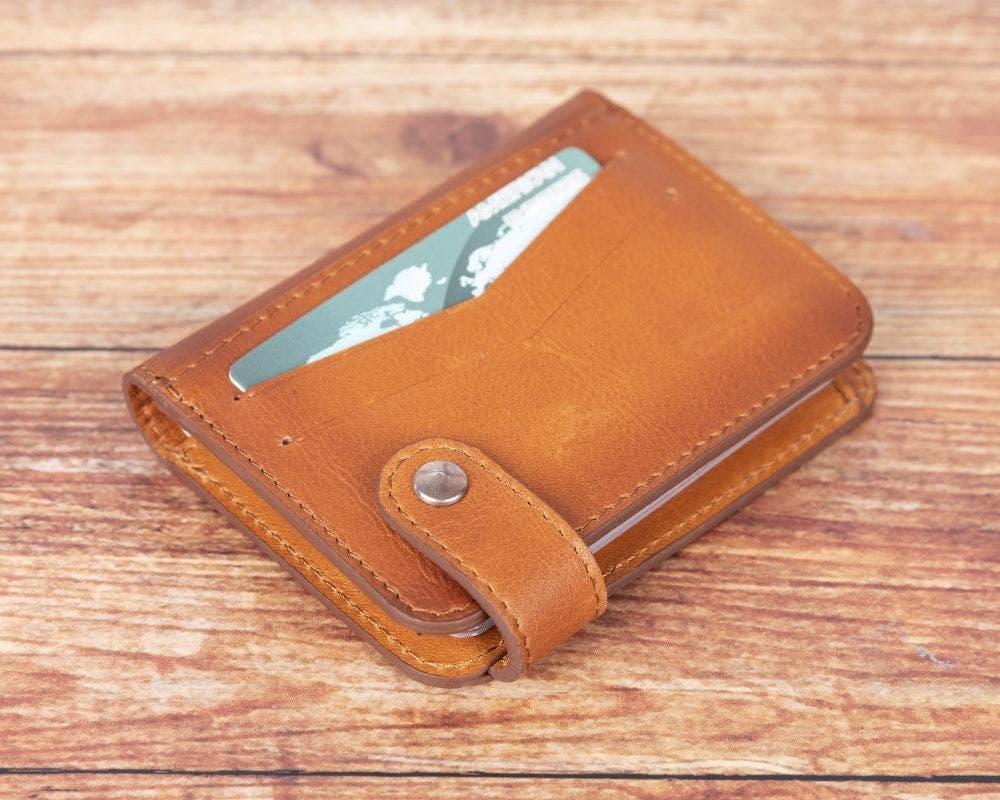Oscar Genuine Leather Card Holder Tan Bouletta