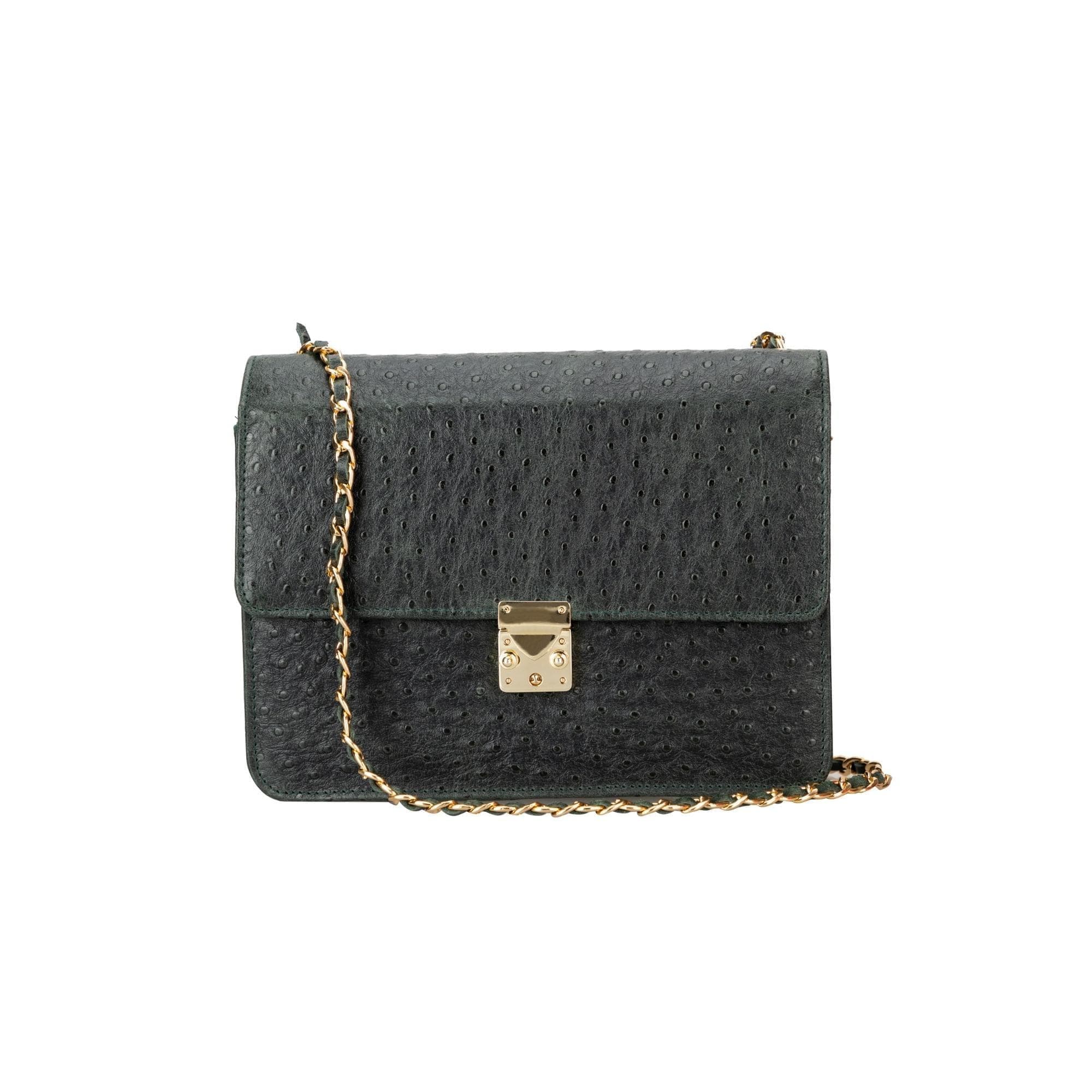 Oxi Geniune Leather Women’s Bag Emerald Green Ostrich Bouletta LTD