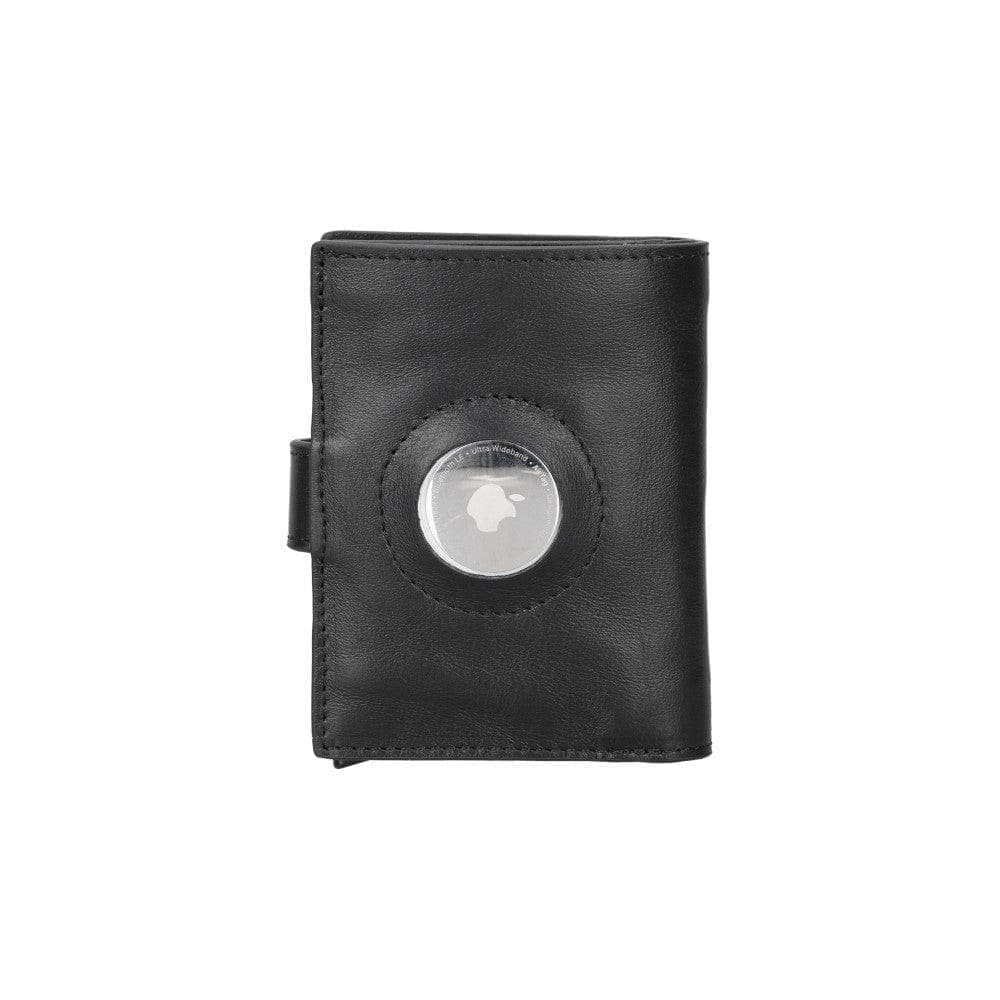 Palertag Leather Mechanical Card Holder - Black Black Bouletta