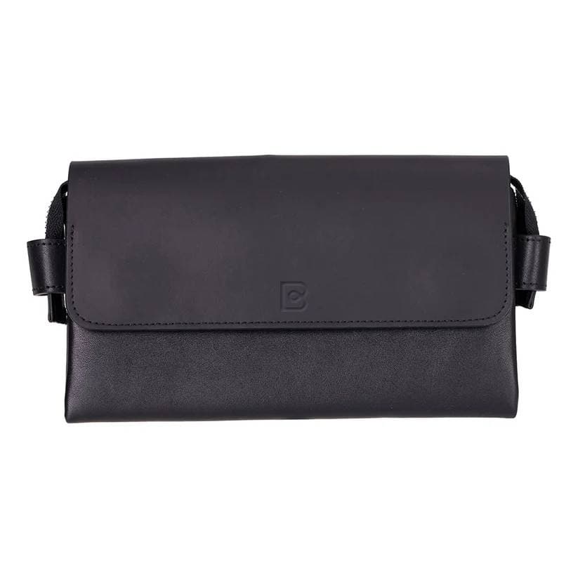 Prestige Leather Clutch Bag Black Bouletta