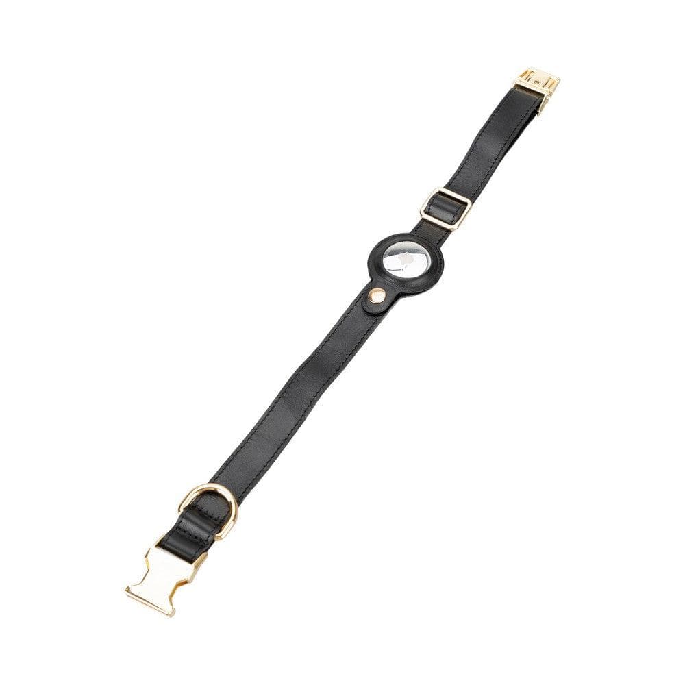 Real Leather Handmade Dog Collar, Apple AirTag Compatible Slot, 50cm Adjustable Size Bouletta