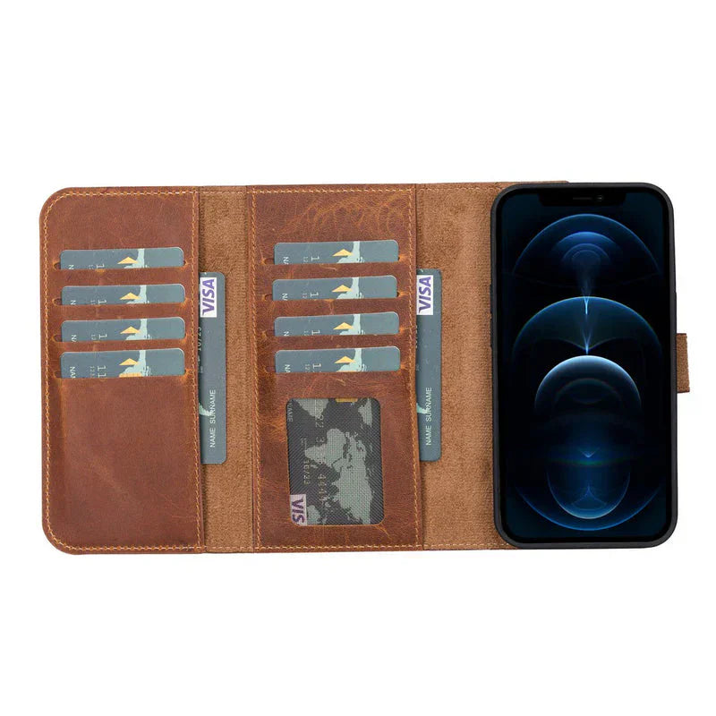 Santa iPhone 13 Pro Leather Detachable Wallet Case Bouletta