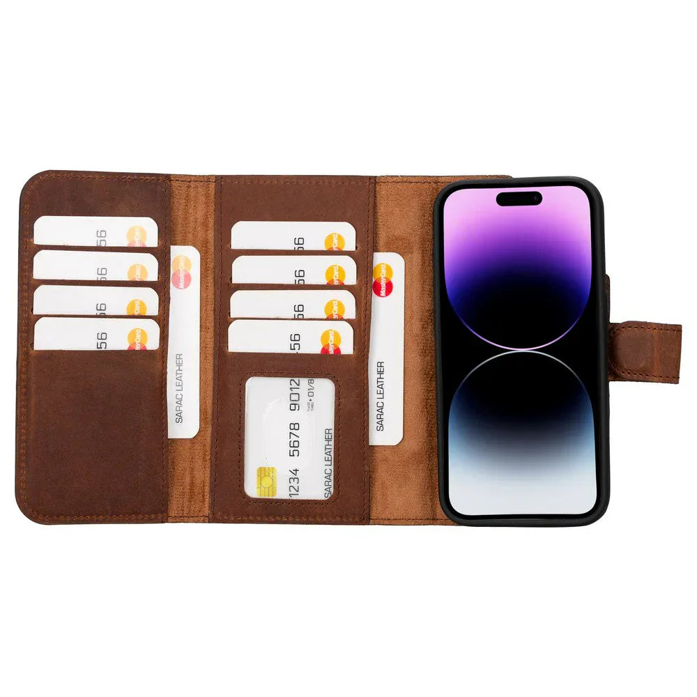 Santa iPhone 15 Pro Leather Detachable Wallet Case Bouletta