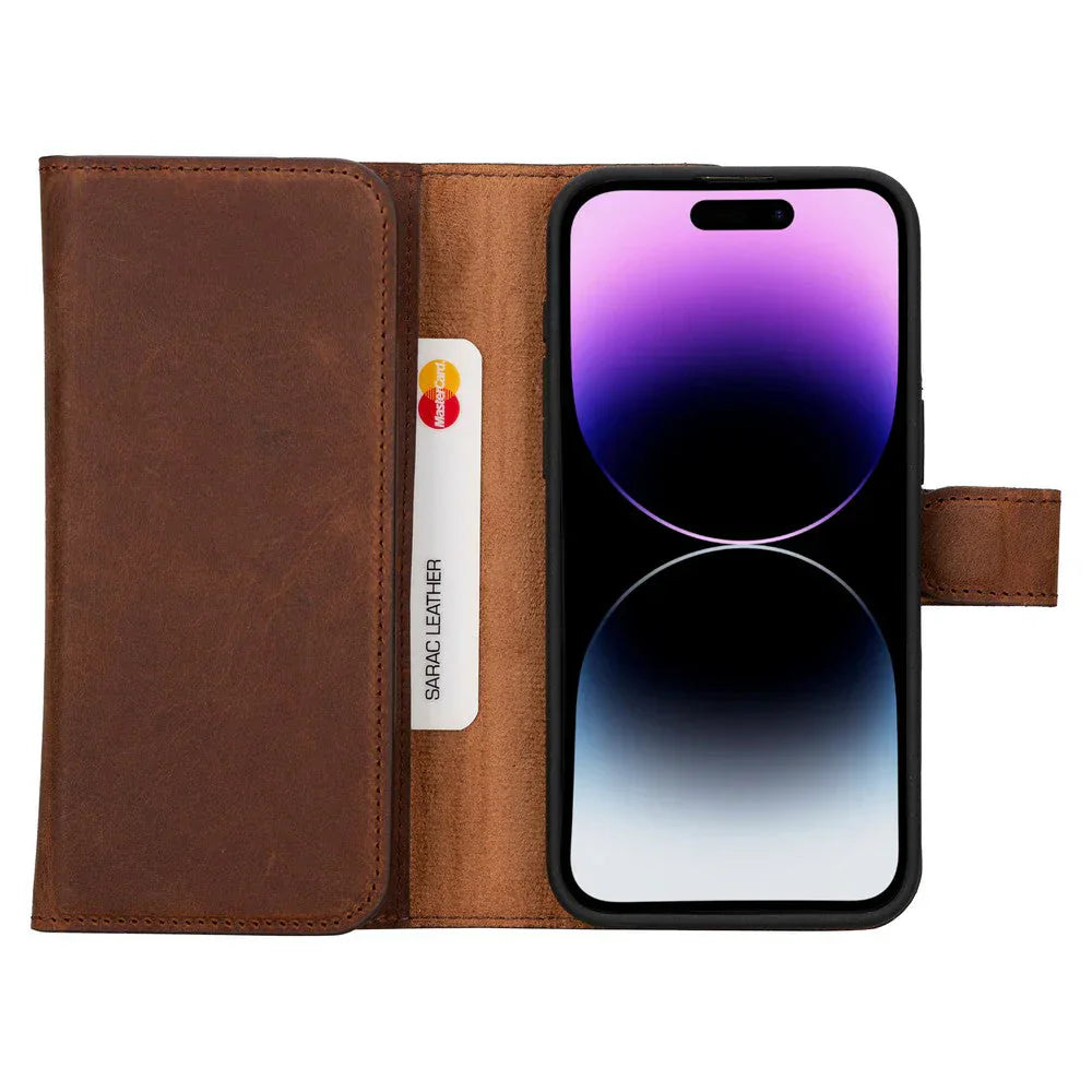 Santa iPhone 15 Pro Max Leather Detachable Wallet Case Bouletta