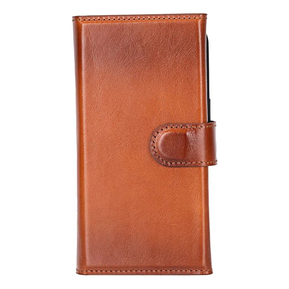 Santa iPhone 16 Pro Leather Detachable Wallet Case Tan Bouletta