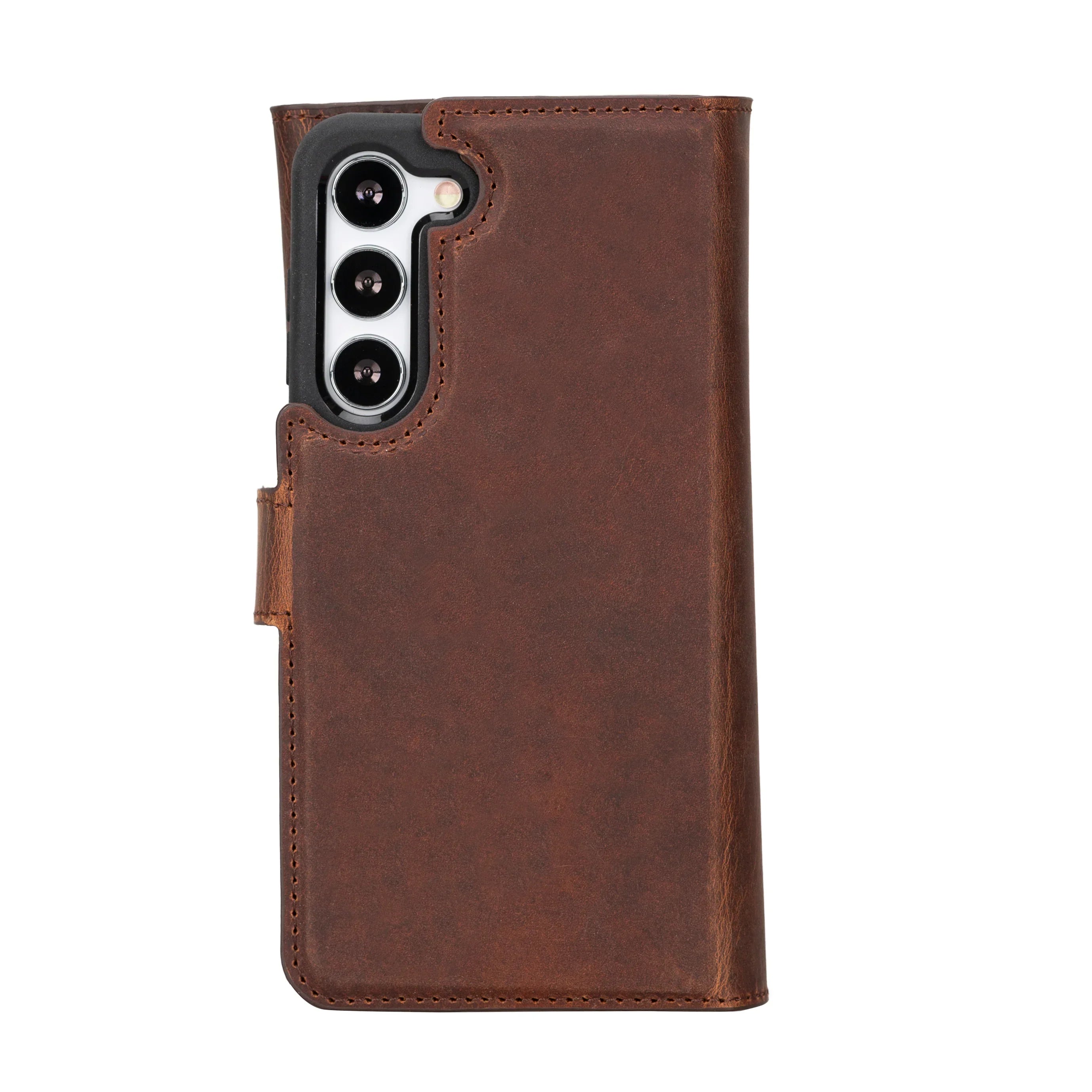 Santa Samsung Galaxy S23 Plus Leather Detachable Wallet Case Saddle Brown Bouletta