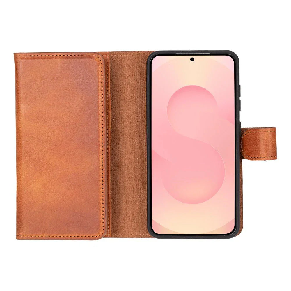 Santa Samsung Galaxy S25 Leather Detachable Wallet Case Moccasin Bouletta