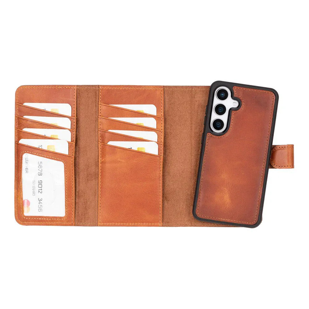 Santa Samsung Galaxy S25 Leather Detachable Wallet Case Moccasin Bouletta