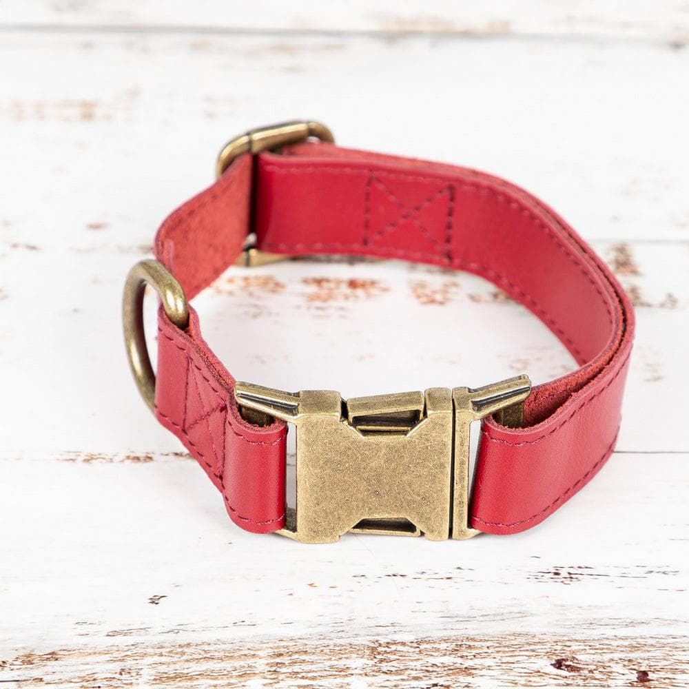 Scobby Leather Dog Collar Red Bouletta