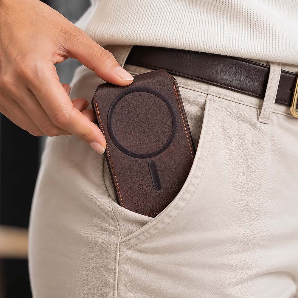 Stefan Leather Premium Card Holder Dark Brown Bouletta