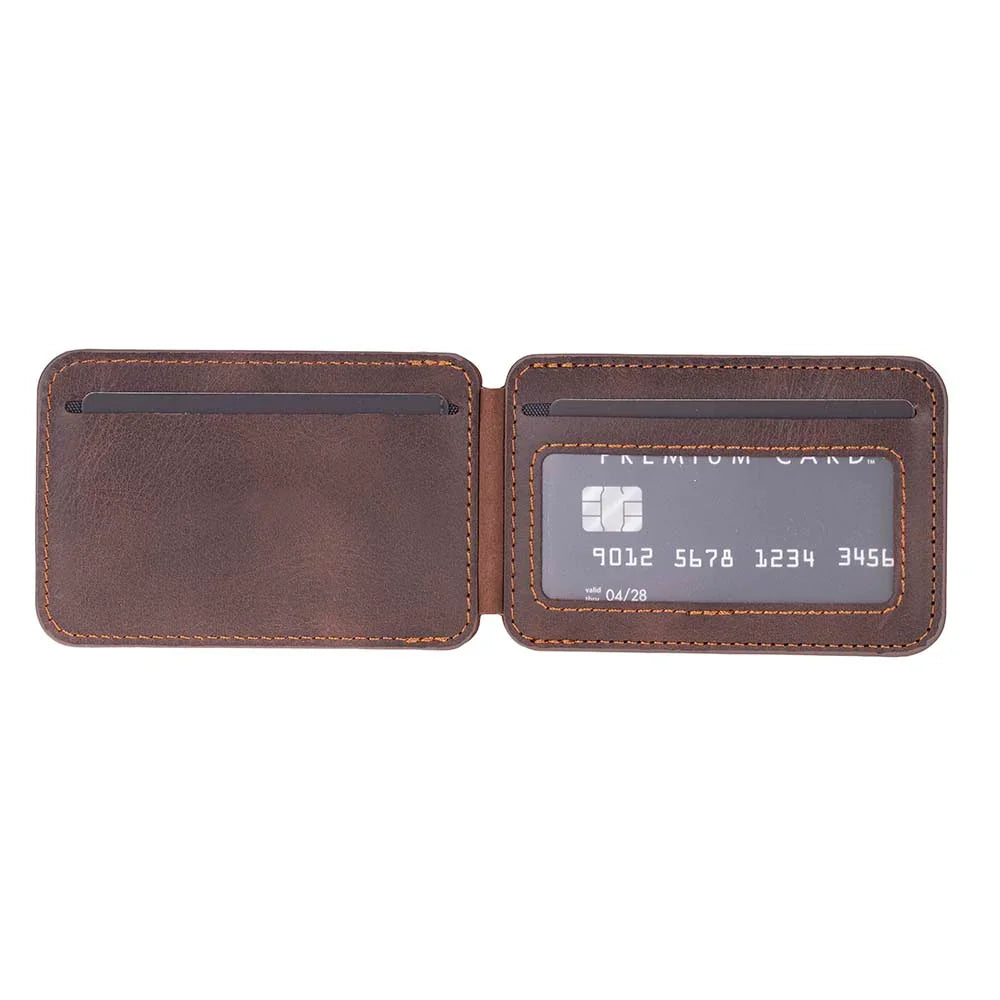 Stefan Leather Premium Card Holder Dark Brown Bouletta