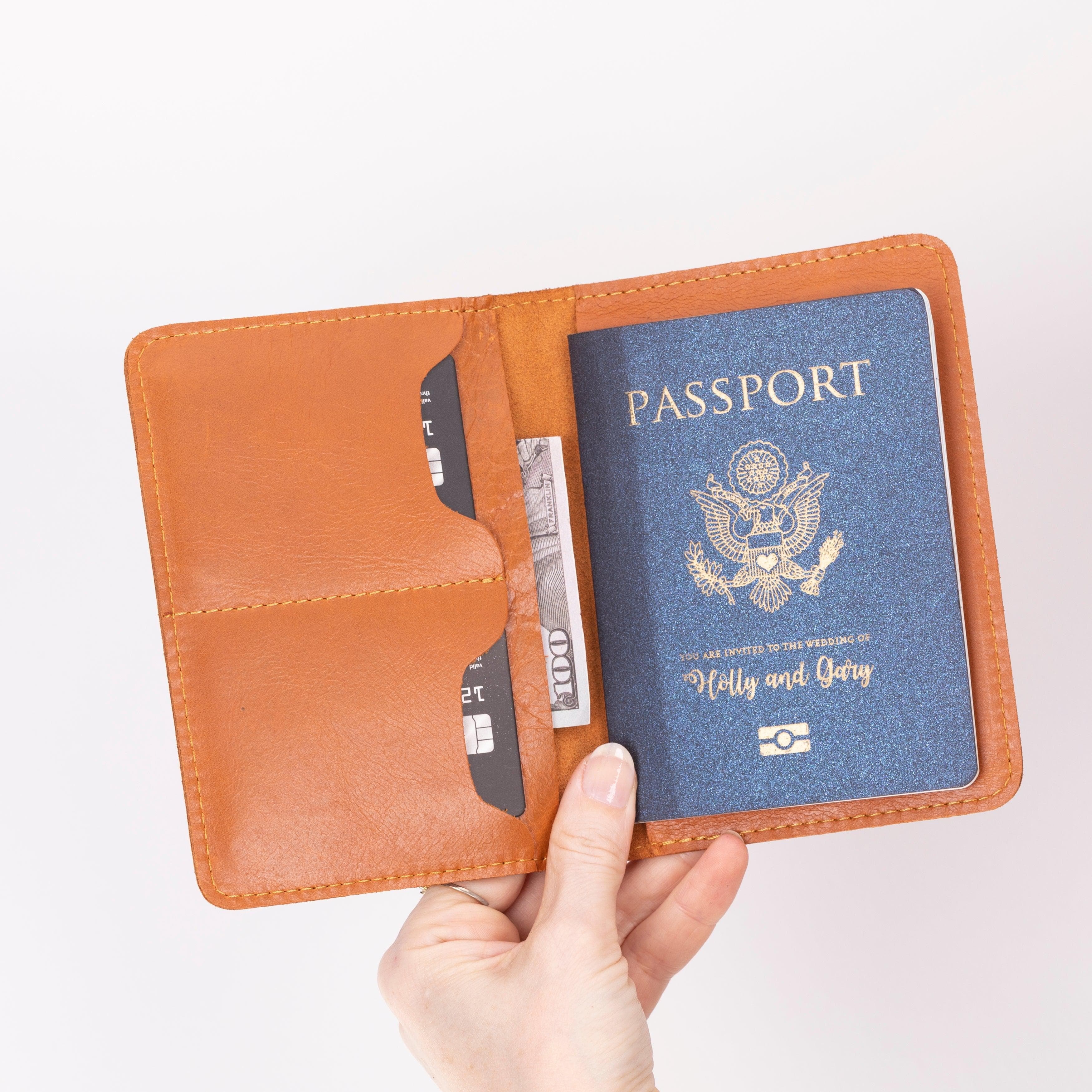 Stronova Leather Passport Wallet Tan Bouletta