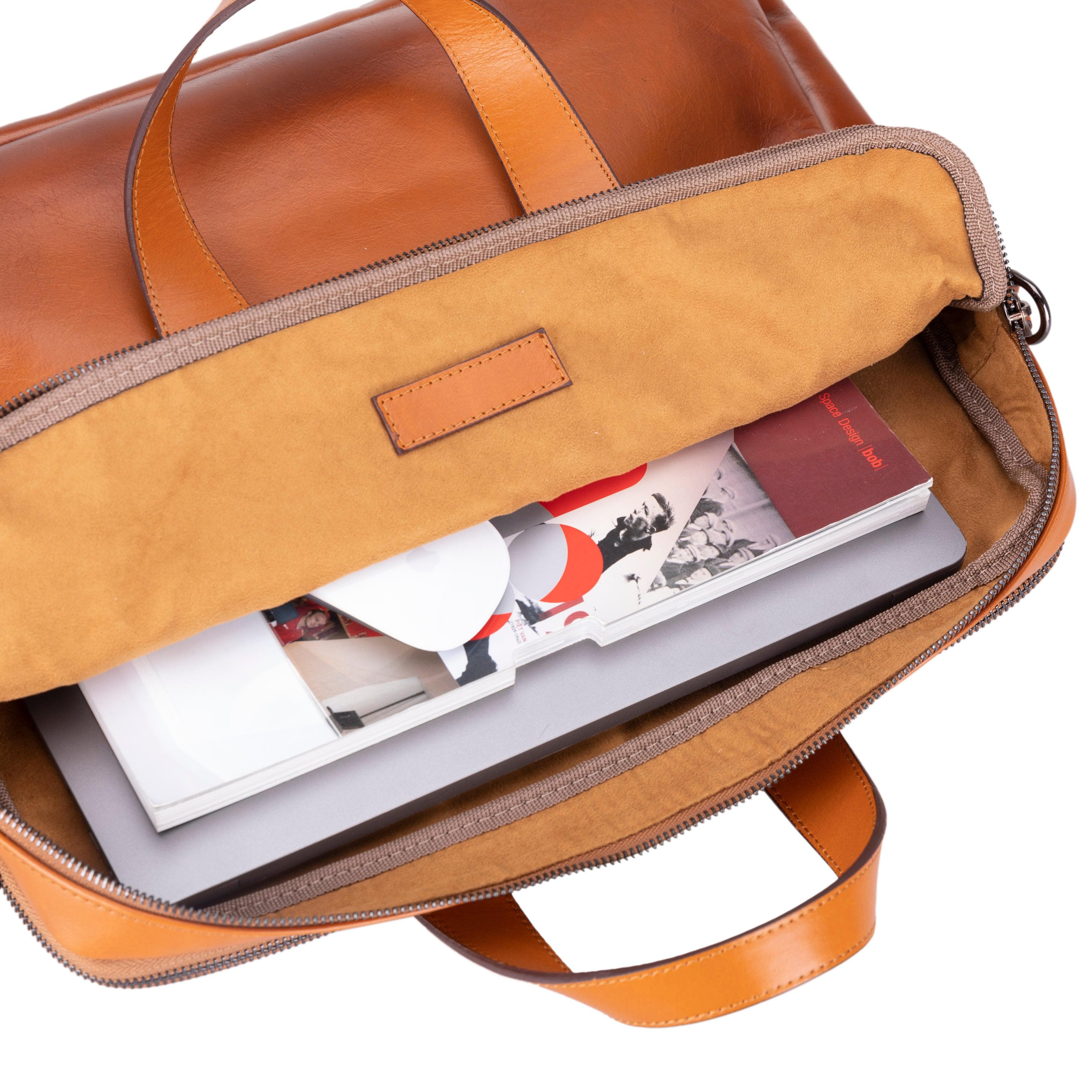 Thasos Leather Business Briefcase / Laptop Case 16" Bouletta