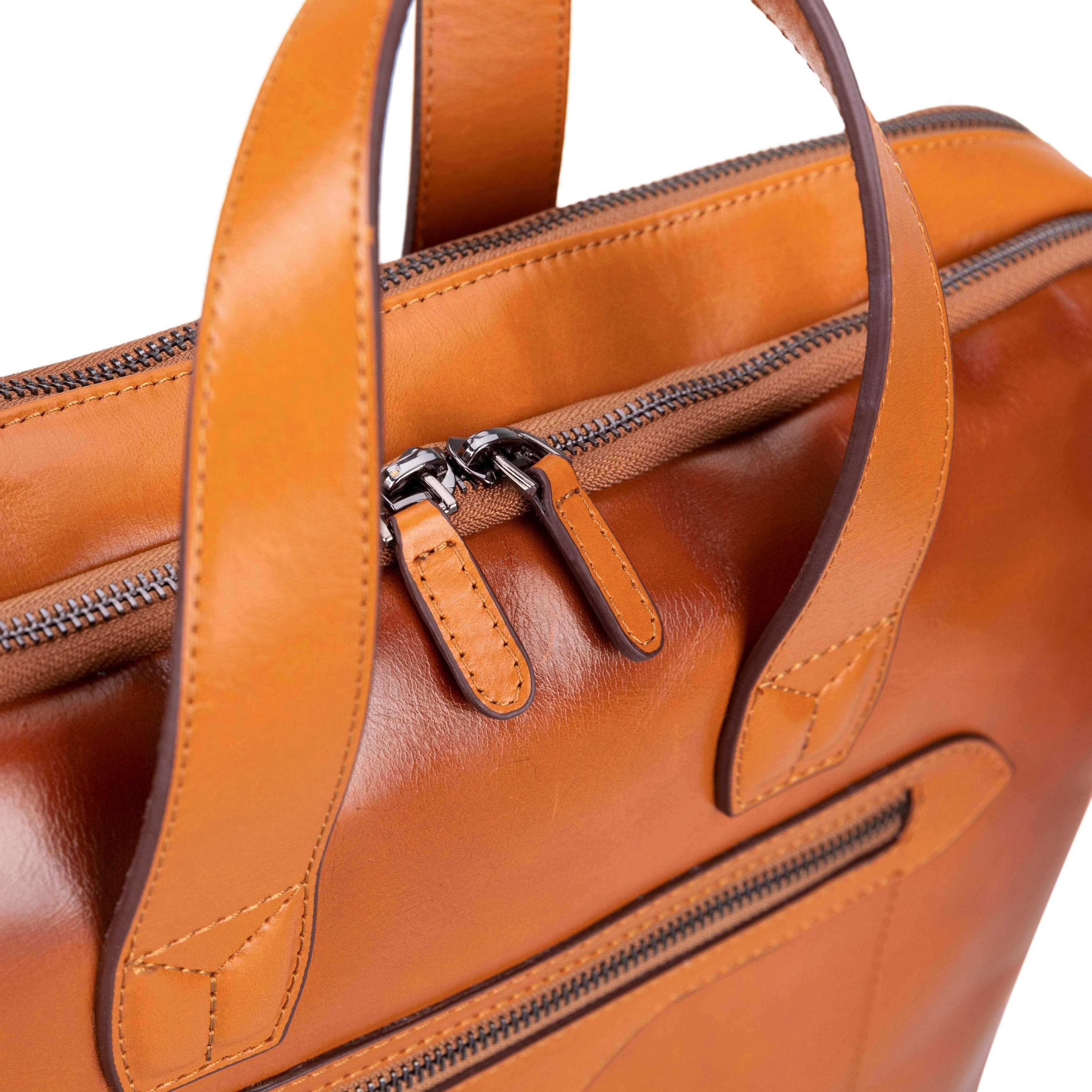 Thasos Leather Business Briefcase / Laptop Case 16" Bouletta