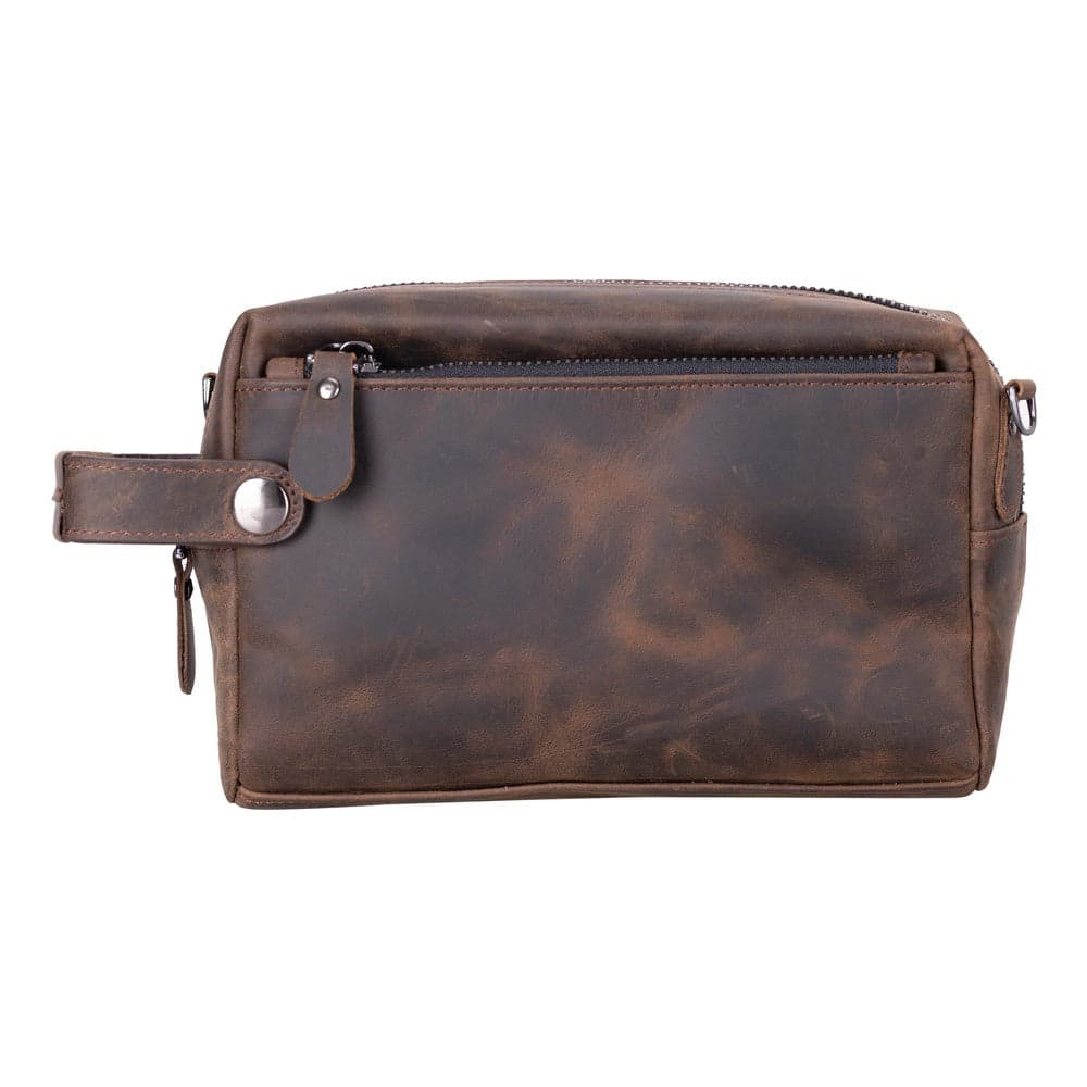 Tiger Leather Dopp Kit Saddle Brown Bouletta