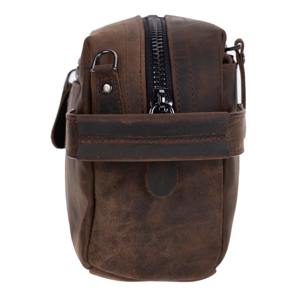 Tiger Leather Dopp Kit Saddle Brown Bouletta