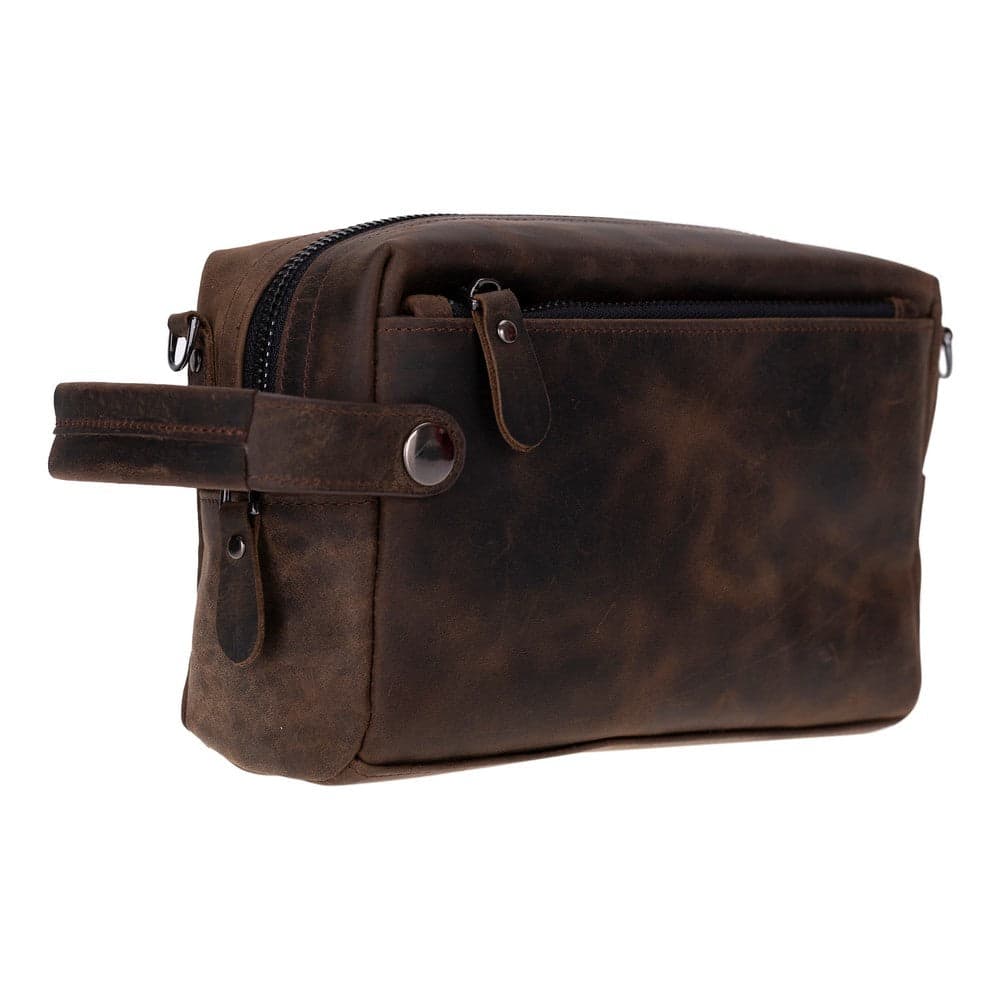 Tiger Leather Dopp Kit Saddle Brown Bouletta