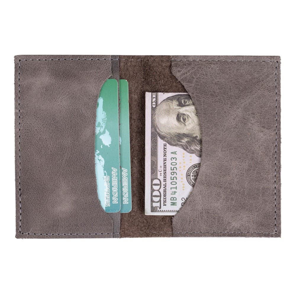 Toscana Leather Card Holder Gray Bouletta
