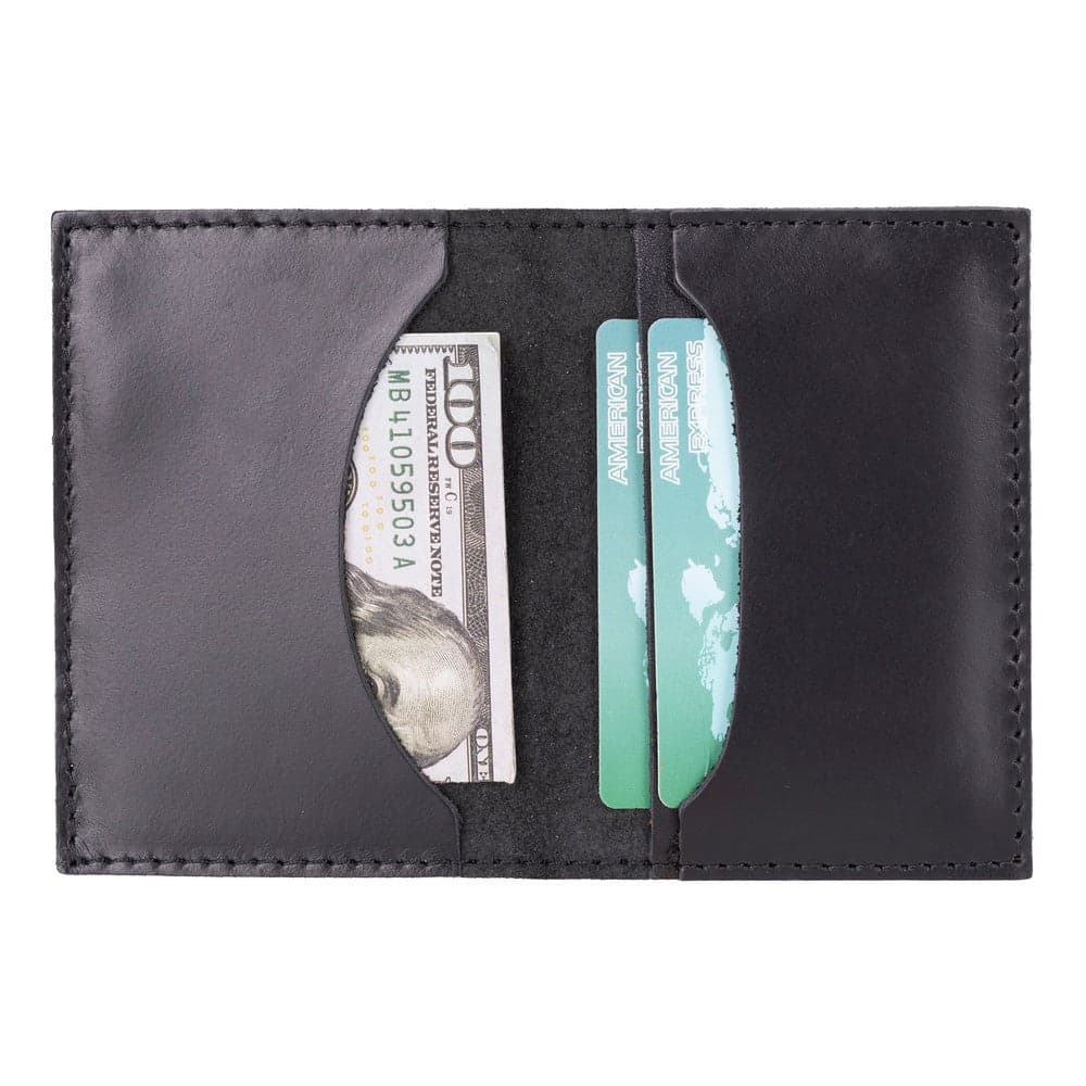 Toscana Leather Card Holder Black Bouletta